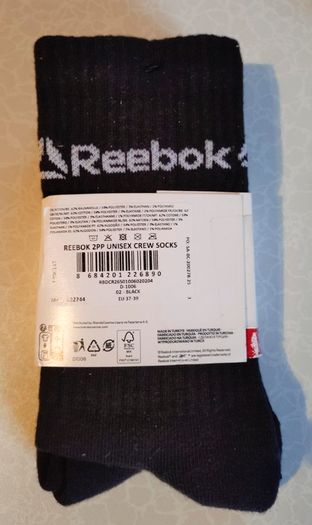 2 Pairs Of Black Reebok Crew Socks (new).
