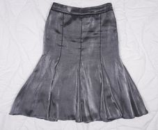 Roman Originals Shimmering Metallic Grey Midi Skirt 12UK/40EU