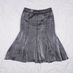 Roman Originals Shimmering Metallic Grey Midi Skirt 12UK/40EU