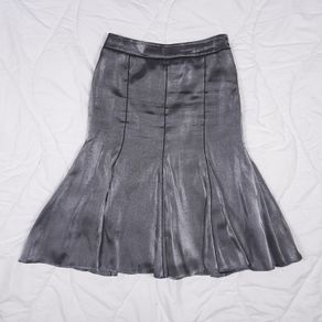 Roman Originals Shimmering Metallic Grey Midi Skirt 12UK/40EU