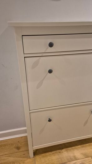 IKEA HEMNES Shoe Cabinet with 2 Compartments & Drawer - White