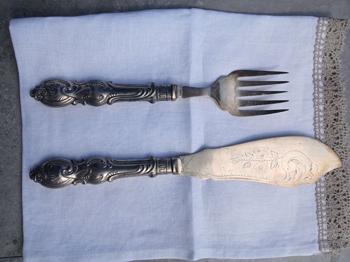 Antique Fish Set - Serving Knife and Fork
