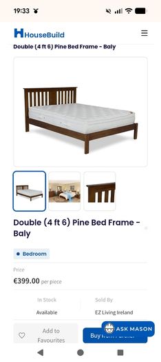 Ez living double bed and mattress
