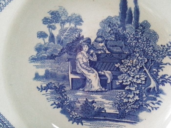 Antique Hexagonal Blue/White Bowl