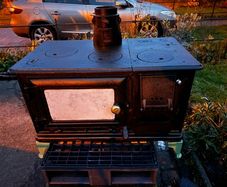 Cast Iron Wood Burning Cook Stove, Vintage Kitchen Fireplace
