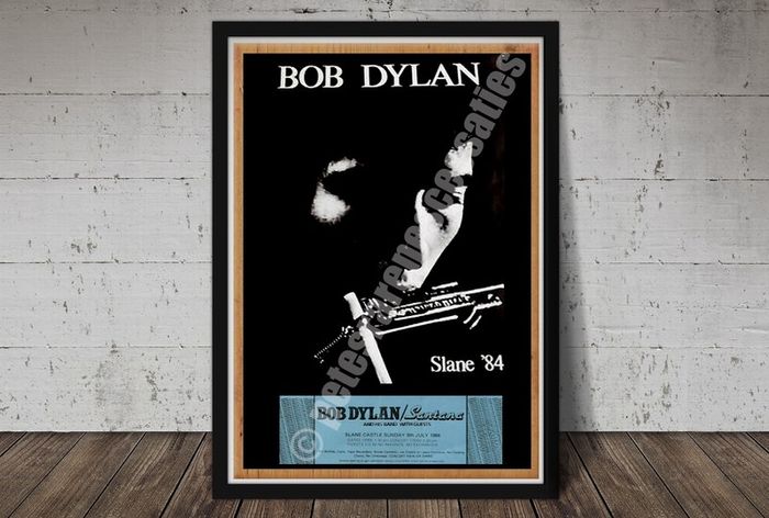 Bob Dylan Vintage Concert Poster + Ticket Slane Castle 1984 Reproduction Print