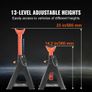 Jack Stands, 6 Ton (5,897.5 kg) Capacity Car Jack Stands Double Locking, 36.1 - 58.4 cm Adjustable Height, for lifting SUV Image 4
