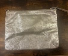 Accessorize Silver / gold  metallic leather clutch
