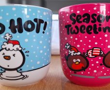 Card Factory Fruit Loops Christmas Mugs