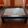 coffee table, black lacquered with rattan inset Image 3