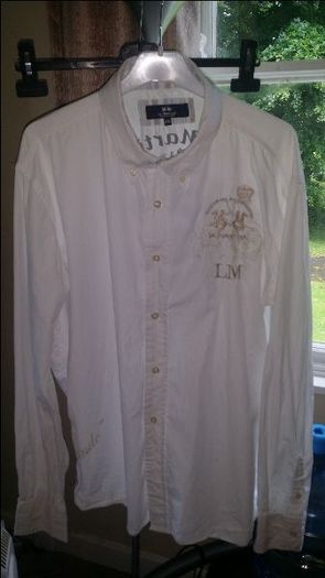 Genuine La Martina white sports embroidered shirt size XXL