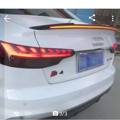 audi A4 B9 ABS plastic color rear spoiler wing trunk lip boot cover car styling with led light
