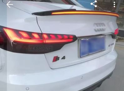 audi A4 B9 ABS plastic color rear spoiler wing trunk lip boot cover car styling with led light