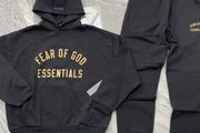 essentials fog tracksuit yellow and black