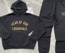 essentials fog tracksuit yellow and black
