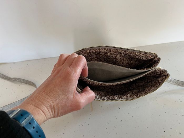 Grey Crossbody Clutch Bag