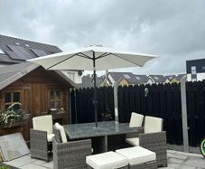 Hamilton 4 Seat Cube Outdoor Furniture Set with Glass Table