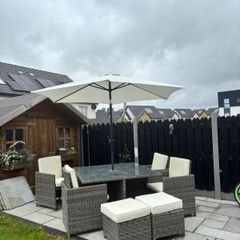 Hamilton 4 Seat Cube Outdoor Furniture Set with Glass Table