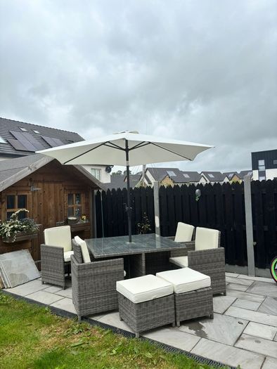 Hamilton 4 Seat Cube Outdoor Furniture Set with Glass Table