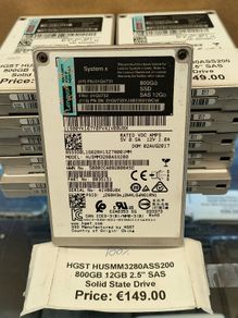Lenovo 01gv732 800gb Sas 12gb/s Solid State Drive Husmm3280ass200 (health: 100%)