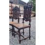 Set of 3x High Back Carved Oak Chairs KAS853 Image 3
