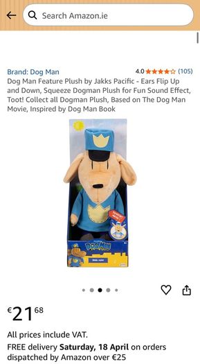 Brand New Unopened Dog Man Plush Toy