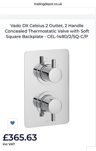 New, Never used or taken out of box. Vado built in shower (see photo for description & size)