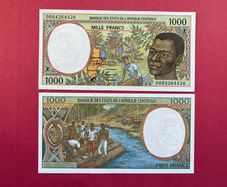 Central African  States. 1000 Francs 2000 Pick 202  ( E ) Cameroon  ( Uncirculated )