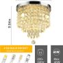 Modern Elegant Crystal Chandelier Lighting,K9 Ceiling Chandeliers Lights, 250mm, Beaded Light Shade with Clear Acrylic Jewel Image 2