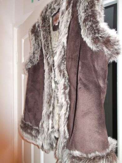 Heaven Brand Brown and White fur Gilet