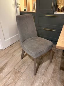 grey fabric dining chairs