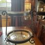 Genesis of Mullingar  Reduced.   Afternoon  tea server .bronze stand 11inches tall with two glass dishes .last one Image 5