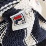 Fila 73 Vintage Mens Knitted Striped Jumper Navy White Sweater Size XL Image 10