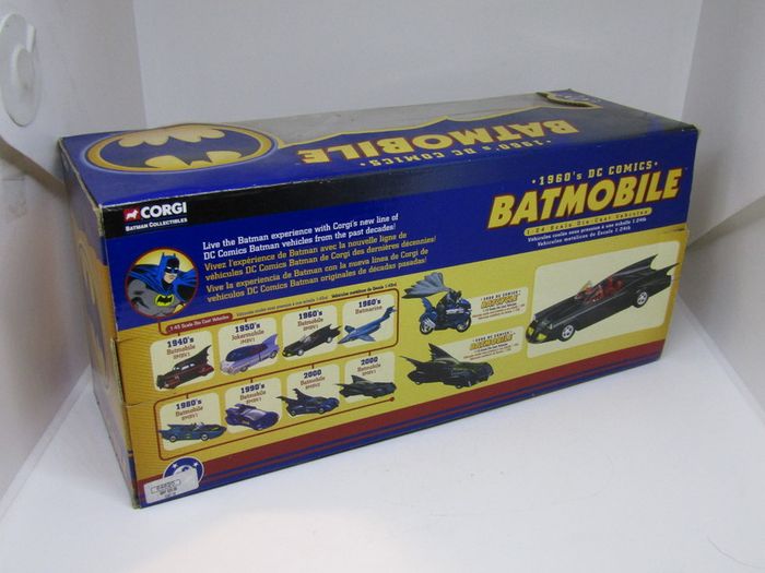 Corgi 1960's DC Comics Batmobile Die Cast Car  1/24 Scale Die Cast Vehicle w Opening Hood & Talking Bat communicator Collectible 1:24 Sealed