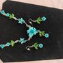 Beautiful blue floral style jewellery set New . Postage is included in price Image 3