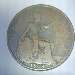 1918 one penny coin
