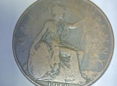 1918 one penny coin
