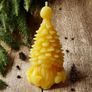Beeswax Gnome candle | Gnome with Christmas tree hat | Non-toxic & Eco-Friendly | Natural Eco-Friendly Holiday Decor | Rustic Winter Gift Image 2