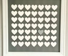A pair of Framed canvas- Hearts