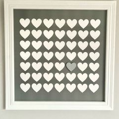 A pair of Framed canvas- Hearts