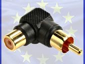 New 90 Degree Angle RCA Male RCA Female Adapter Right Phono Socket Plug #193