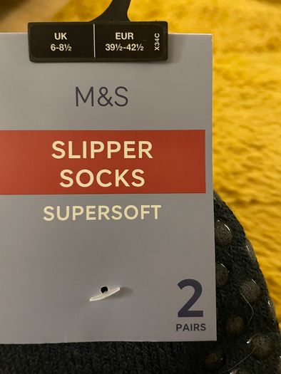 New M & S 2 pairs Slipper Socks.
