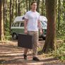 Folding Grill Table 87x45 cm Camping Griddle Stand Fit 43 & 56 cm, for Picnic BBQ Tailgating, Carbon Steel, Adjustable Height, 158 kg, Outdoor Cart with Magnetic Tool Rack and Tissue Holder Image 7