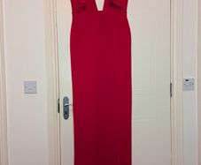Gorgeous red high slit maxi dress from Boohoo