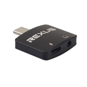 USB Type-C to 3.5mm Jack + Type-C Female Charge Adapter