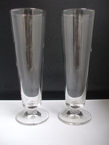SALE!  2 Clear Glass Vases