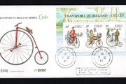 1991 Ireland Early Bicycles Commemorative Stamps Miniature Sheet An Post First Day Cover (FDC) with Durlas (Thurlas) cancel