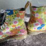 Dr Martens / Docs Size 5, 1460 Pascal Leather Boots in Daisy Floral Butterfly Print Image 6