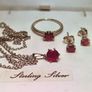 Sterling Silver Natural Ruby 4 piece Jewellery set Image 4