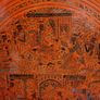 Vintage Wonderful  Hand Painted/Etched Lacquered  Wooden Large Tray - Asian Hand Made L 19" Image 4